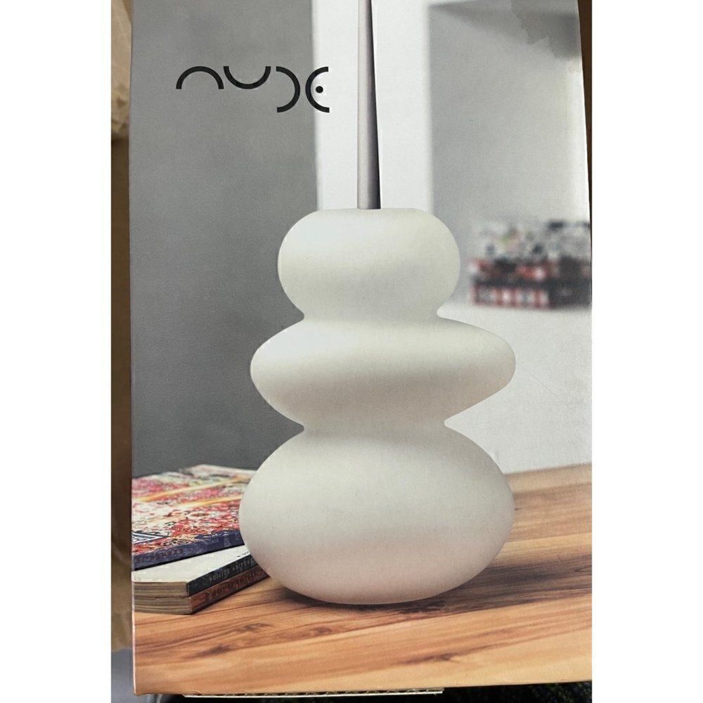White Opal Cairn 8.5" Lead Free Crystal Tabletop Candlestick holder